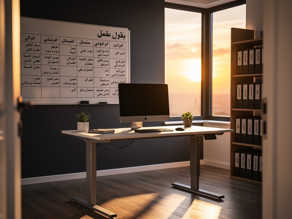 بيئة مكتبية تعكس رؤية وبراكني في التنظيم والإنتاجية